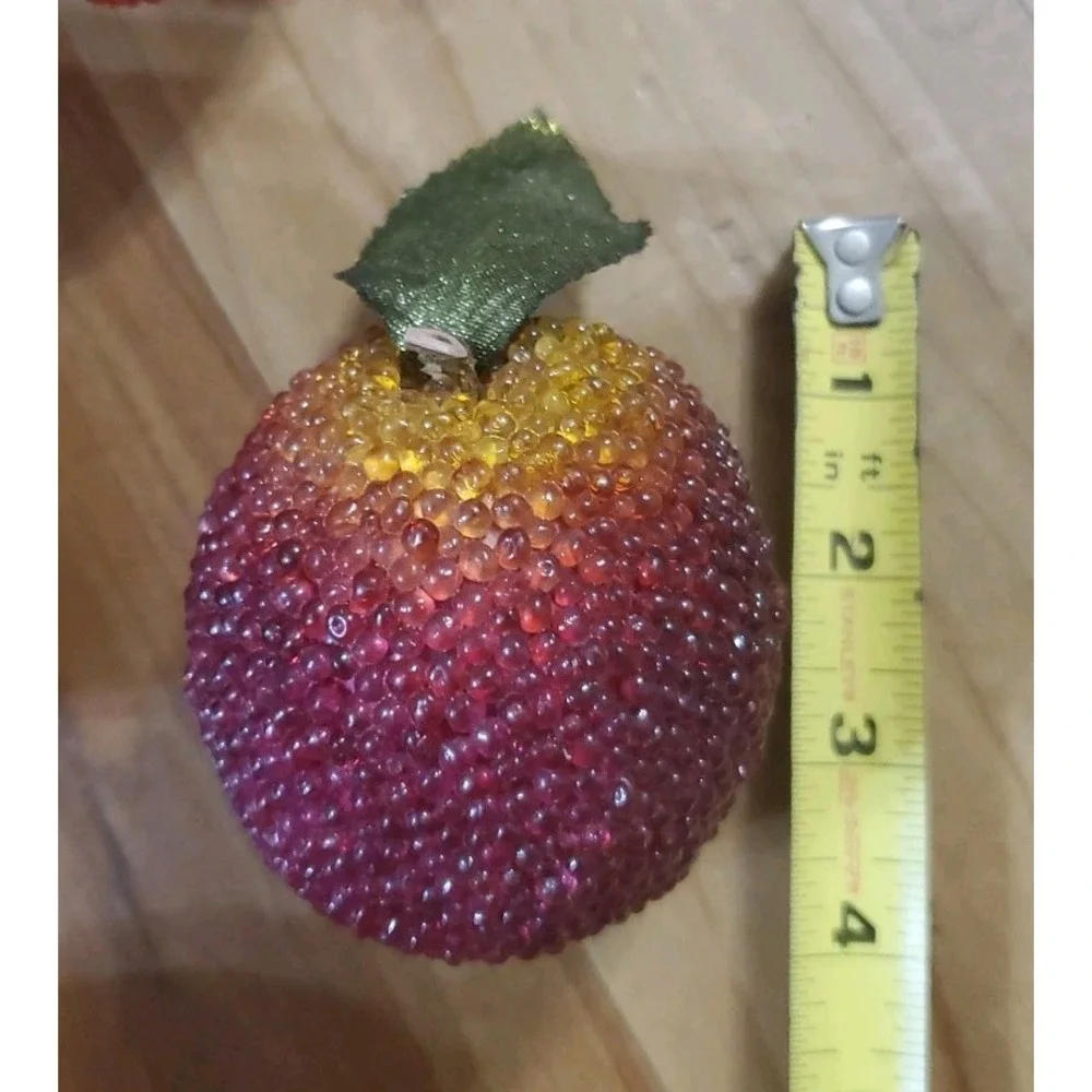 Vintage Beaded Jeweled Sugared Faux Fruit Holiday Tabletop Decor Variety